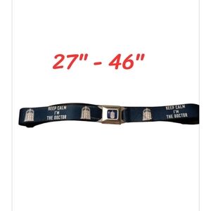 Dr. Who Belt Seatbelt style belt Size range 27-46" Keep Calm I'm The Doctor